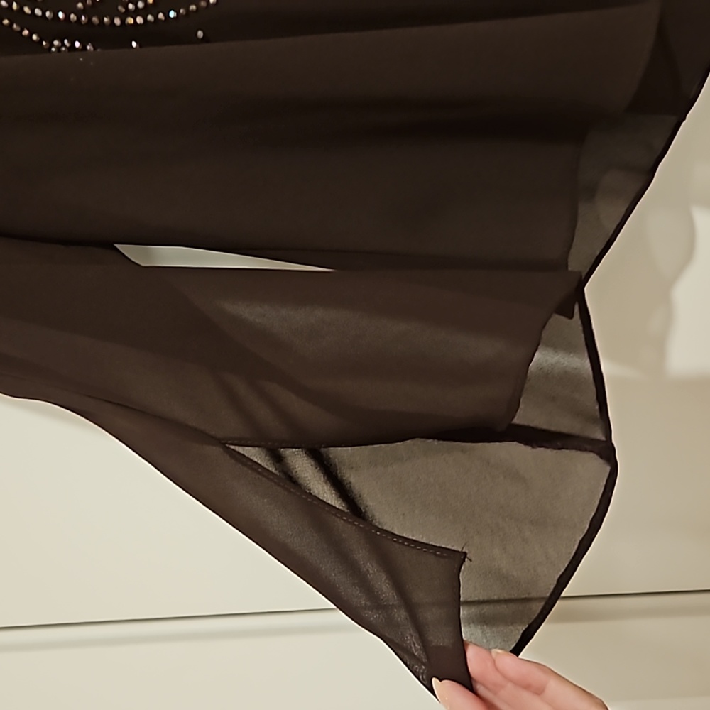 Dark Brown Open Front Covering Slit Flutter Sleev… - image 8